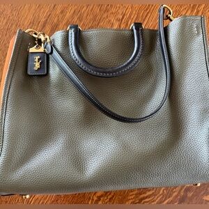 Coach Rogue 39 Olive Green Shoulder Bag with Black Accents